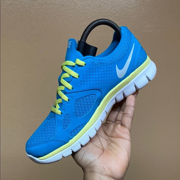 2012 Nike Flex Run Fitsole Turquoise Volt White Running Sneakers - Picture 7 of 16